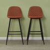 2 Pcs Breakfast Bar Stools Faux Leather Pub Chairs High Legs Padded Dining Room