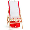 3 in 1 Kids Wooden Easel Chalkboard Whiteboard Paper Roll Drawing Writing