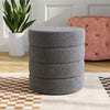 Large Round Footstool Vanity Dressing Table Stool Makeup Chair Grey Teddy Plush
