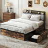 Noise-Free Mattress Foundation Metal Platform Bed King with Drawers