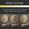 LUVODI LED Bathroom Mirror with Golden Frame, 800x800mm Round Illuminated