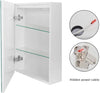 LED Bathroom Mirror Cabinet with Shaver Socket Demister Sensor Lights 600/ 700mm