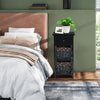 2 PCS Nightstand 3-Tier Bedside Sofa Table Modern Bedroom Side Table w/2 Baskets