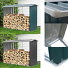 Garden Log Storage Shed GalvanisedSteel Outdoor Firewood Store Rack Fire Shelter