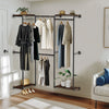 Industrial Pipe Clothing Rack Wall Mounted Corner Clothes Rail Closet System Rod