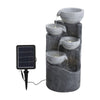 Solar Powered 4 Tiers Bowls Water Feature Outdoor Garden Fountain w/Warm Light