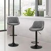 2 Pieces Upholstered Swivel Stool Adjustable Height Chair Office Desk Bar Stool