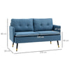 Modern Upholstered Two Seater Sofa for Bedroom Living Room Dark Blue