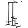 Exercise Pulley Machine Power Tower with Adjustable Seat and Cable Positions