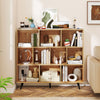 Mid Century Modern Storage Organizer 10-Cube Bookcase Natural