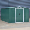 Backyard Storage Shed 10 x 8ft Tool House &Free Base Apex Roof Garden Shed Green