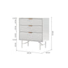 Mid-Century Modern Chest of 3 Drawers Cabinet Cupboard Hallway Sideboard White
