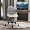 Ergonomic Office Chair Velvet Computer Home Study Chair Armless w/ Wheels, Grey