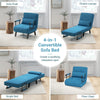 Convertible Single Folding Sofa Bed Sleep Chair 6 Positions Adjustable Backrest
