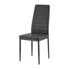 Dining Table Set 4 Faux Leather High Back Chairs Glass High Gloss Table 120cm