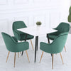 2X Dining Chairs Velvet Set Padded Seat Gold Metal Leg Kitchen Chair Home Office