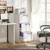 3-Drawer File Filing Cabinet Lockable Compact Size for A4 Letter White