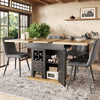 Extendable Dining Table with Wooden Effect Worktop Storage Cabinet Kitchen Table