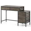 Industrial Styled Workstation Writing Table Computer Desk w/ 5 Drawers-Grey