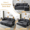 L-Shaped Sofa Bed 3 Seater Couch Pull Out Sectional Couch Bed Corner Sofa Grey