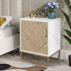 Single Door Storage Cabinet Sideboard Table Furniture Side Nightstand Metal Legs