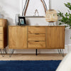 Sideboard Cabinet Cupboard Storage Furniture 2 Doors 3 Drawers Industrial Wooden