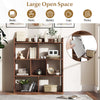 GYMAX 7 Cubes Open back Bookshelf Storage Display Shelf Wooden Bookcase Walnut