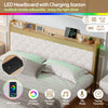 4ft6 Double Gold Metal Bed Frame with Drawer Storage Headboard Charging Station