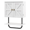 Bathroom Space Saving Storage Cabinet w/ Double Doors-White