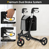 Three Wheel Rollator Walker Aluminium Foldable Mobility Aid Walker w/Handle