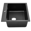 Ultra deep Undermount Quartz Stone Kitchen Sink with Strainer Basin Matt Black