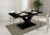 Extendable Table 140-180x80cm Kitchen Black Gloss FAST FREE POSTAGE