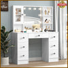 Large Dressing Table With Hollywood LED Mirror Drawer Shelves Vanity Makeup Desk