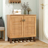GYMAX 2-Door Shoe Cabinet 4-Tier Shoe Rack Storage Organizer Teak
