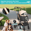 3 in 1 Dog Stroller Pet Puppy Pram Pushchair Travel Cart Buggy Carrier 4 Wheels