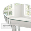 Gorgeous Antiqued Silver Mirrored Console Table Bevelled Edges Glass Side Table