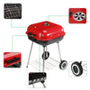Charcoal Trolley BBQ Red Garden Outdoor Barbecue Cooking Grill Powder Wheels NEW