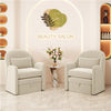 Velvet Barrel Chair with Footrest, Modern Upholstered Accent Chair Reading Chair