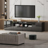 200cm All High Gloss Black TV Stand Cabinet with Lights for 65 - 90 inch TV's
