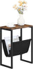 Narrow Side Table Slim Bedside Table with Magazine Holder Sling Sofa End Table