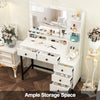 Dressing Table with LED Mirror Modern Makeup Desk Vanity Table+5 Drawers White