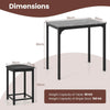 3Pcs Pub Counter-Height Dining Table Set Modern Furniture Set Black