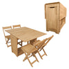 Corona Folding Drop Leaf Butterfly Dining Set Table 4 Chairs Solid Waxed Pine