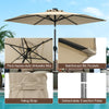 Garden Table Umbrella Outdoor Heavy Duty Market Umbrella w/ LED Lights-Beige