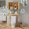 Large Bamboo Over-The-Toilet Storage Cabinet Bathroom Rack with Adjustable Shelf