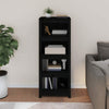 CIADAZ Book Cabinet Black 50x35x125.5 Solid Wood Pine, Bookcase, Book G7M5