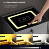 LED Bedside Table Wireless Charging Side Cabinet Nightstand with 3 Drawers Gray
