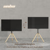 Art Easel TV Floor Stand TV for 40-75" Tripod TV Stand Wood Leg with Media Stand
