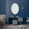 Bathroom Round/Oval Borderless Thin Mirror Washbasin Makeup Mirror Wall Mounted