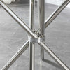 Round Glass Home Kitchen Dining Table 90cm top with Stainless Steel Metal Legs